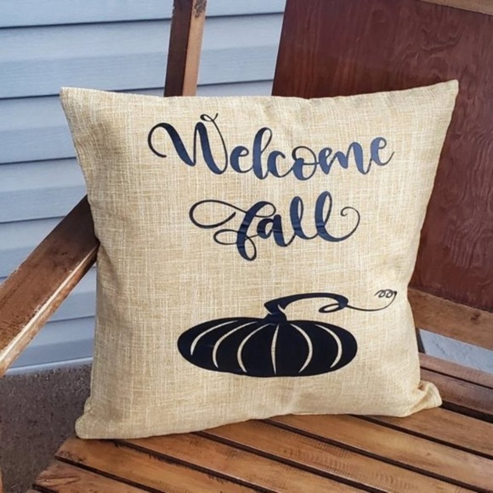 Welcome Fall Themed Throw Pillow Case